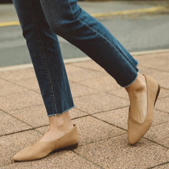 1. State Bennie Black Kid Suede Asymmetrical Flat - Picture 8 of 9